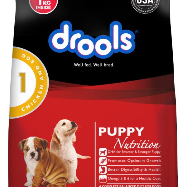 Puppy Dry Dog Food 21 kg Pack (20 kg + 1 kg Free) | Chicken & Egg Flavour | Supports Brain Development | Highly Palatable & Easily Digestible | Promotes Growth