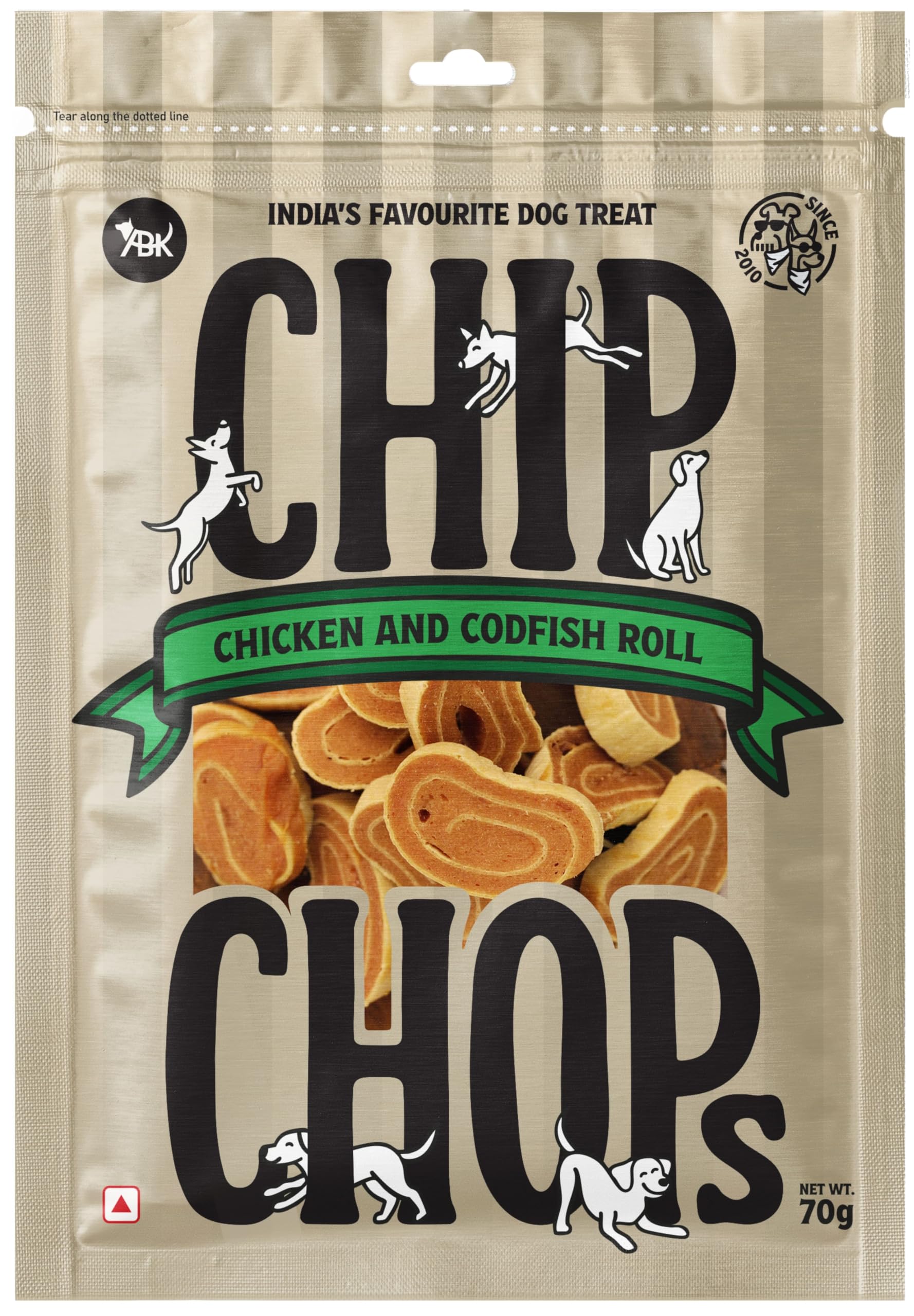 81lKd8h2ByL.716muWbBS5L.jpg Chip Chops Chicken Codfish Rolls Dog Treats, High Protein Dog Snacks, Healthy Training Treats for Dogs, Easily Digestible, Suitable for All Breeds Puppies & Adult Dogs – 70g Pack - Image 1