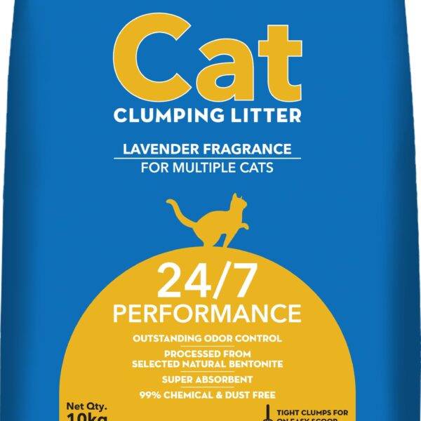 Cat Litter for Multiple Breeds 10kg | Lavender Fragrance | Pet & People Friendly | Long Lasting | Super Absorbent