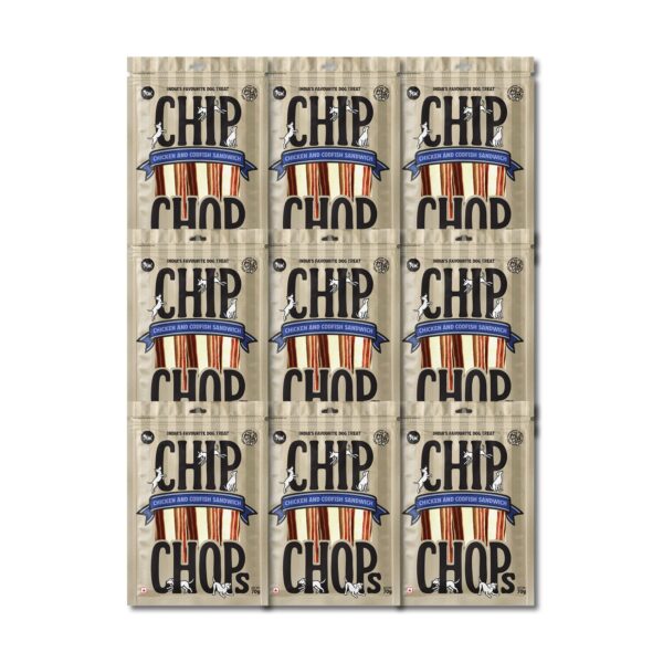 Chip Chops Chicken & Codfish Dog Treat | Soft Chicken Snack for Dogs | Nutritious Dog Treat for Training, Reward, Snacking & Daily Use for All Dog Breeds 70g Each(Pack of 9)