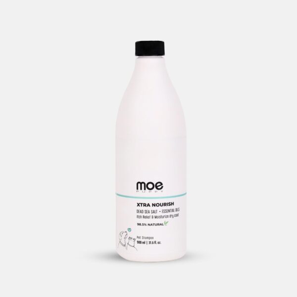 Moe Puppy Xtra Nourish: Herbal Dog Shampoo for Itchy Skin, Allergies, and Dry Coat | Anti-Fungal, Antibacterial, pH Balanced for Dogs & Cats (900 ML)
