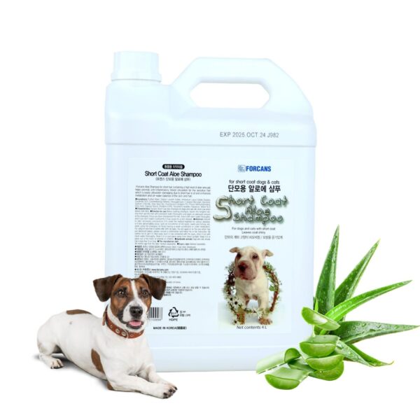Forcans Aloe Vera Short Coat Dog Shampoo, 4L | Gentle, Moisturizing Formula for Shiny & Healthy Coat | Ideal for Sensitive & Trouble-Prone Skin | Professional Grooming Care