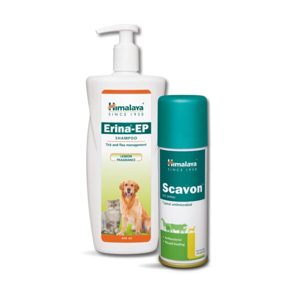 Himalaya Combo of Erina-EP Shampoo, 500 ml & Scavon Spray, 100 ml