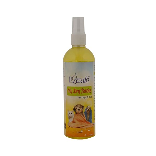Lozalo Dry Bathe Shampoo for Dogs & Cats, 200 ml