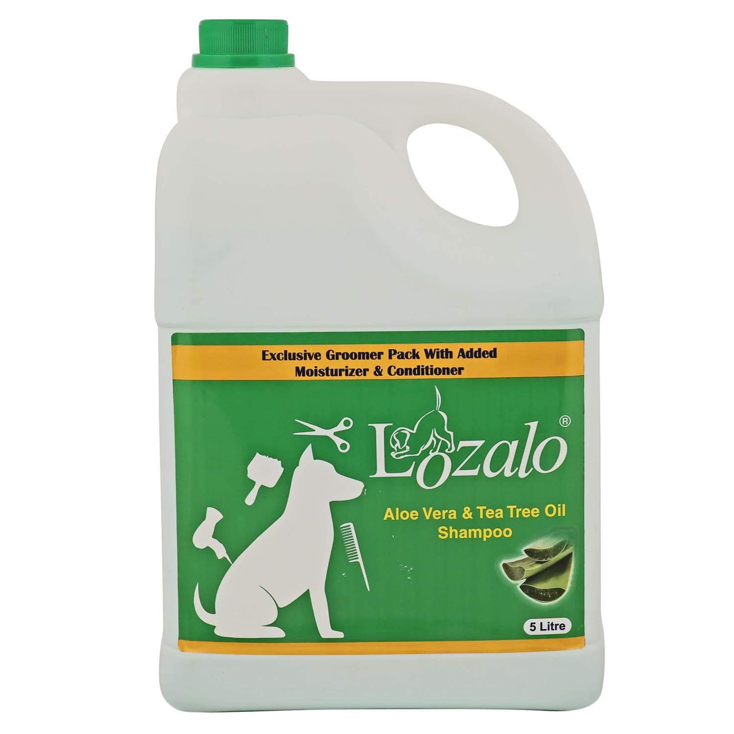 61y-ZR0XESL.716muWbBS5L.jpg Lozalo Aloe Vera & Tea Tree Oil Pet Care Shampoo for Dogs & Cats (5 Litre) - Image 1