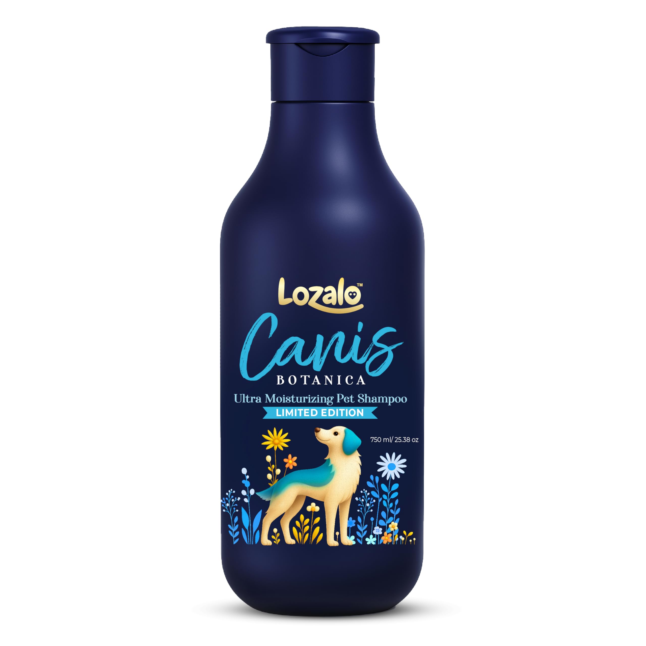 71RdDLKI8oL.716muWbBS5L.jpg Lozalo Canis Botanica Pet Shampoo 750ml Ultra Moisturizing Dog & Cat Shampoo with Hyaluronic Acid & Reetha Extract, pH Balanced, Anti-Itch, Lustrous Coat, Silicone & Paraben Free Shampoo for All Breed - Image 1