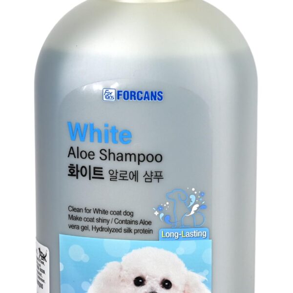 Forcans White Coat Aloe Shampoo for Dogs | Pet Grooming with Aloe Extract | Dog Cleaning Shampoo for Coat Care, Bathing Use for Pets,750 ml